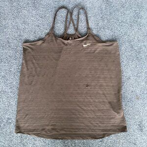 Nike Dri-Fit Black Striped Running Tank/Singlet - Medium